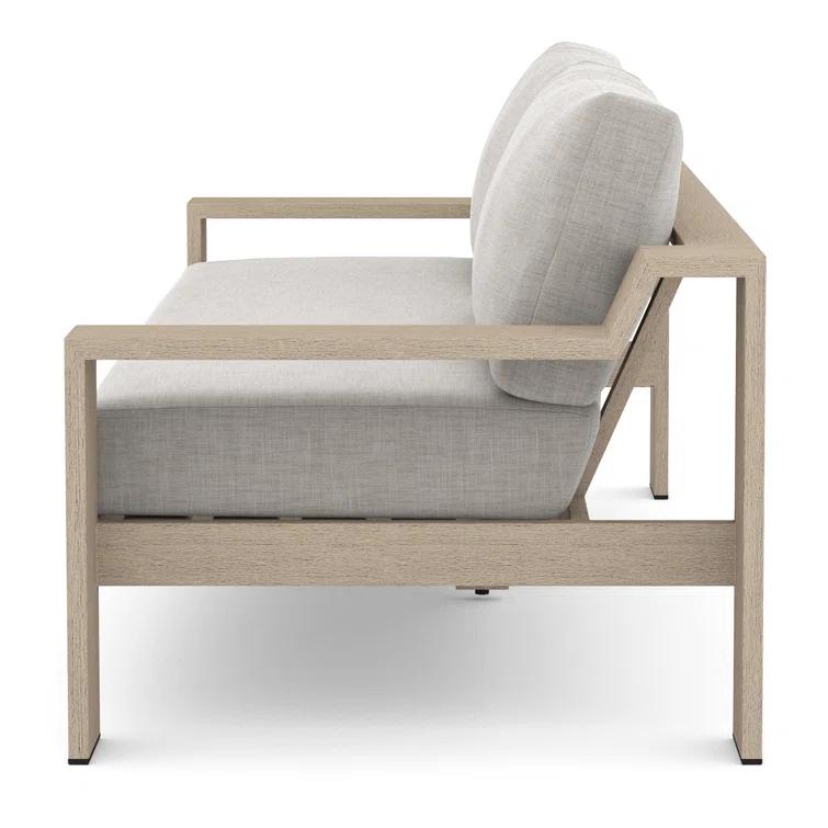 Stone Gray Teak Two-Seat Outdoor Couch