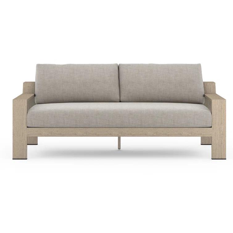 Stone Gray Teak Two-Seat Outdoor Couch