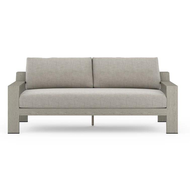 Stone Gray Teak Two-Seat Outdoor Couch