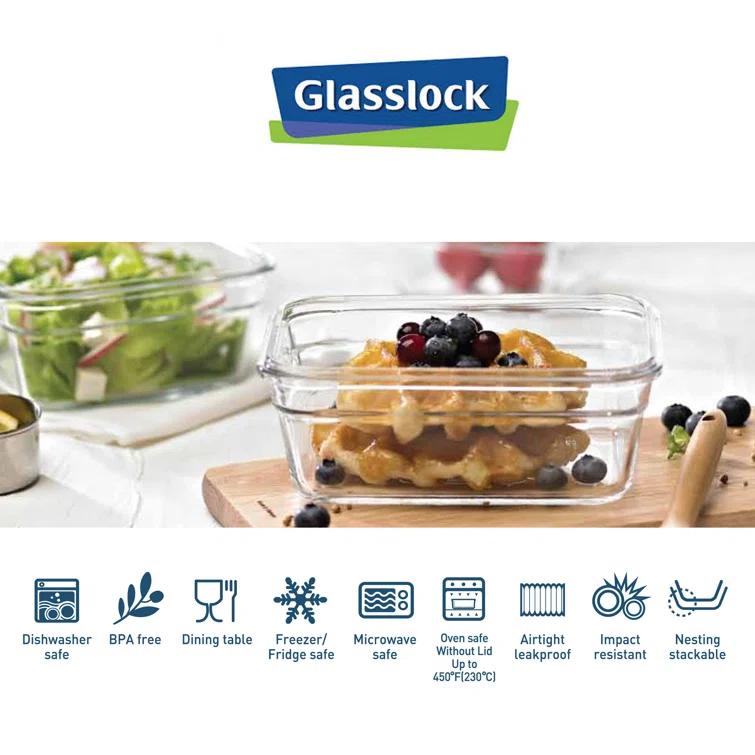 Glasslock Glass Food Storage - Set of 3 Containers and 3 Lids (Set of 3)