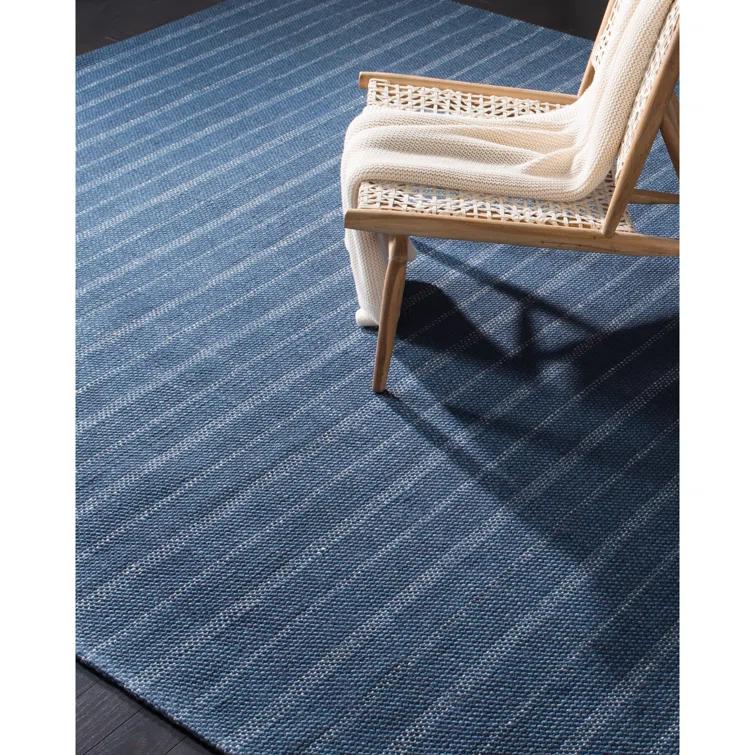 Miles Lauren Ralph Lauren Hand Woven Wool, Viscose Striped Rug