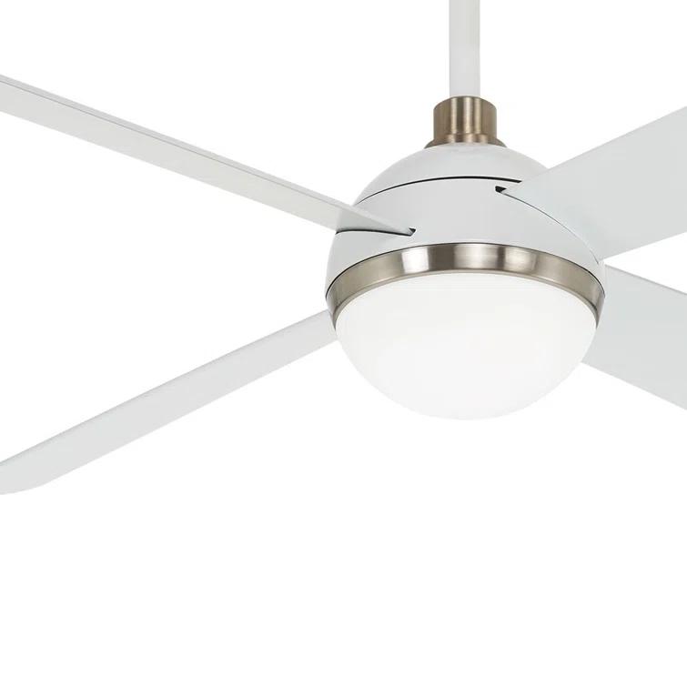 54" 4 - Blade LED Standard Ceiling Fan with Remote Control and Light Kit Included