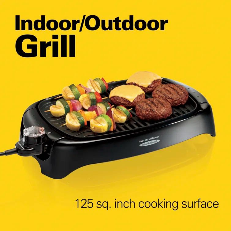Hamilton Beach Hamilton Beach® 8 Serving Indoor & Outdoor Smokeless Grill Adjustable Temperature Control Black