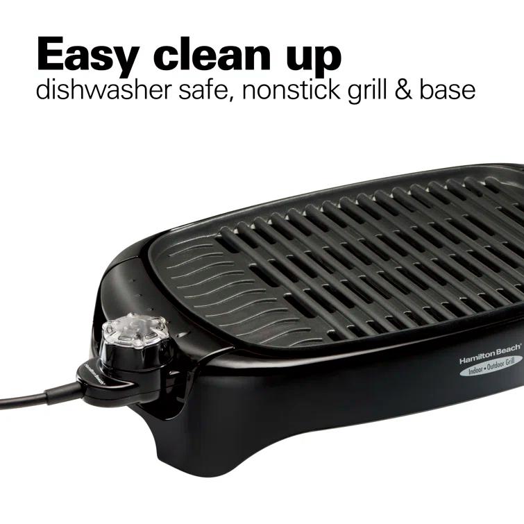 Hamilton Beach Hamilton Beach® 8 Serving Indoor & Outdoor Smokeless Grill Adjustable Temperature Control Black