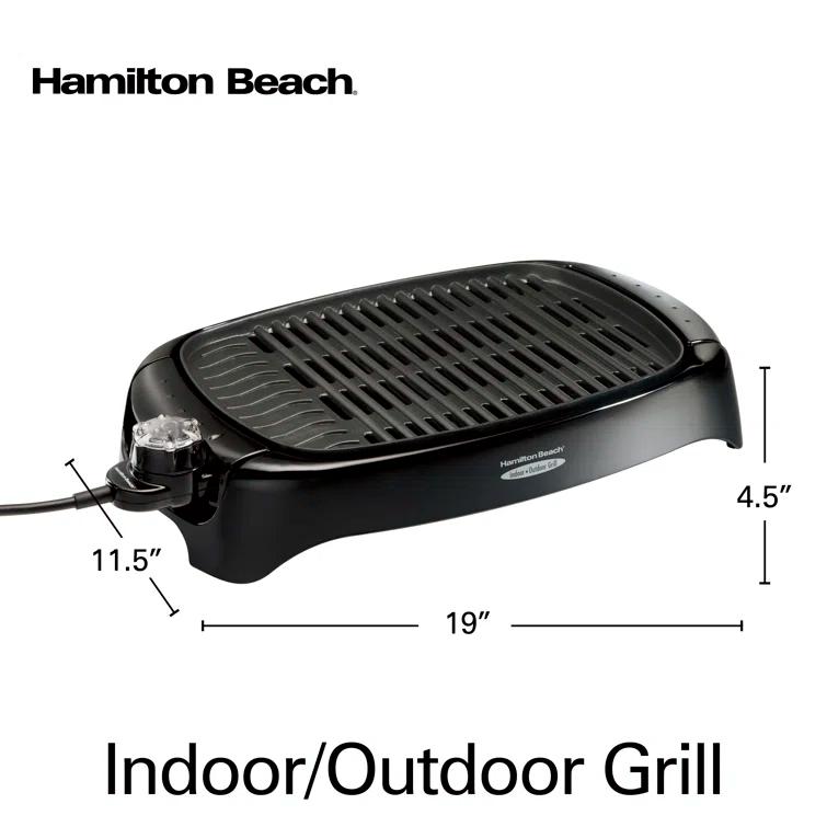 Hamilton Beach Hamilton Beach® 8 Serving Indoor & Outdoor Smokeless Grill Adjustable Temperature Control Black