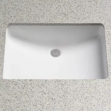 Vitreous China Rectangular Undermount Bathroom Sink with Overflow