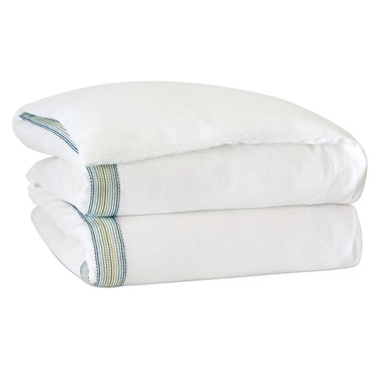 Aoki Modern & Contemporary Linen Damask Duvet Cover Set