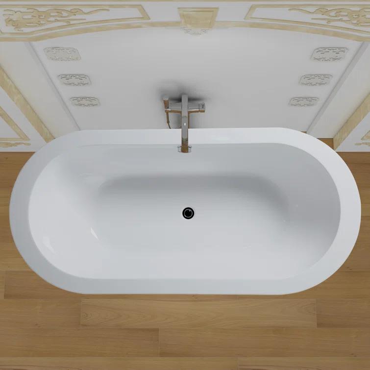71" x 34" Freestanding Soaking Bathtub