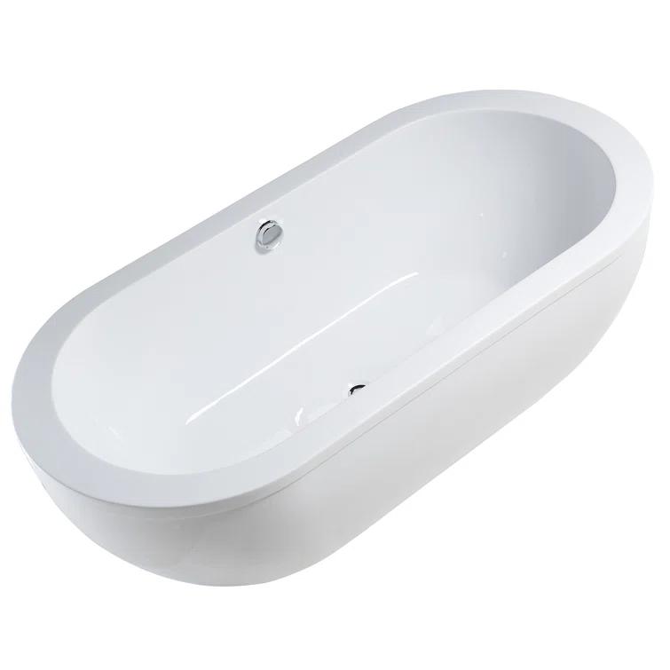 71" x 34" Freestanding Soaking Bathtub