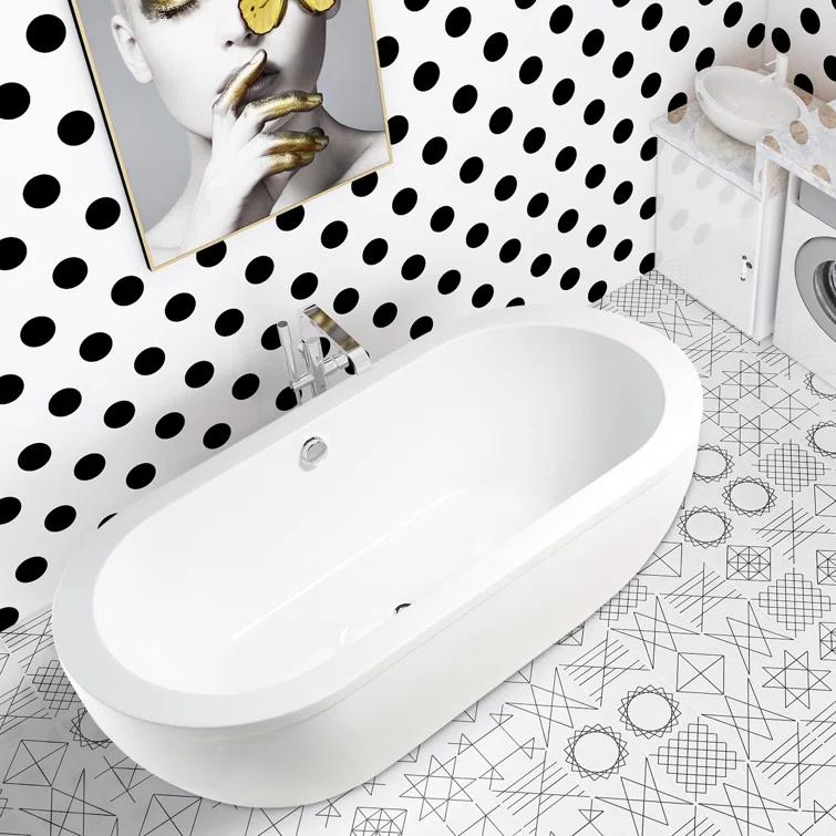71" x 34" Freestanding Soaking Bathtub