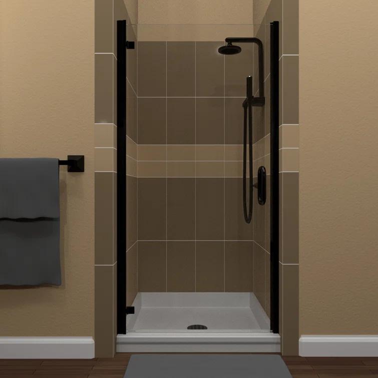 MP 30" W x 67" H Hinged Semi-Frameless Shower Door