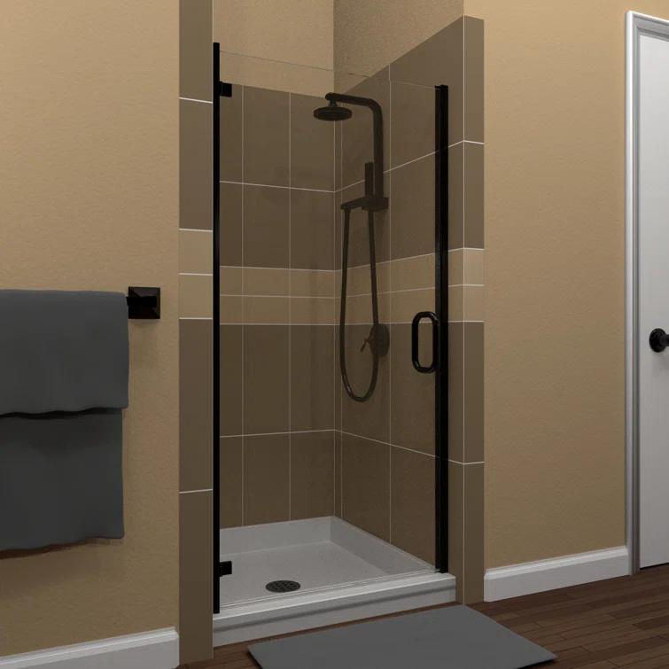 MP 30" W x 67" H Hinged Semi-Frameless Shower Door