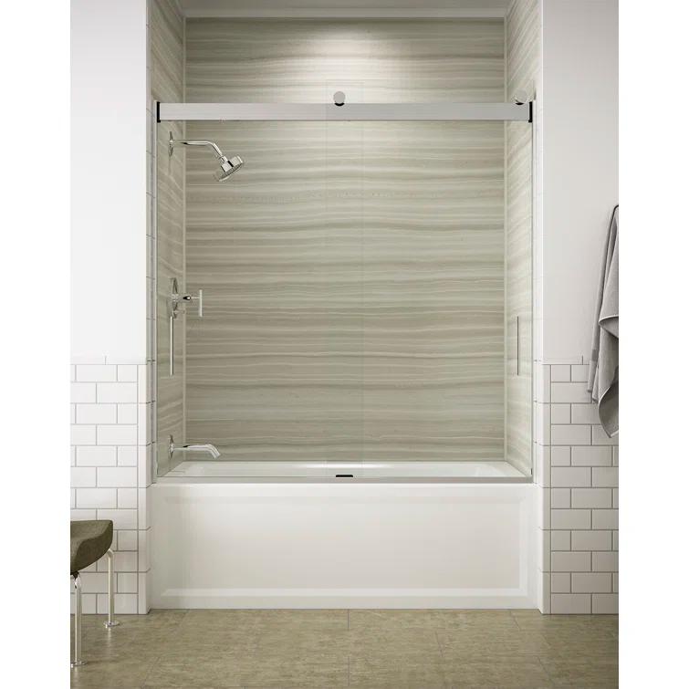 Levity 59.62" x 62" Bypass Bath Door with CleanCoat® Technology
