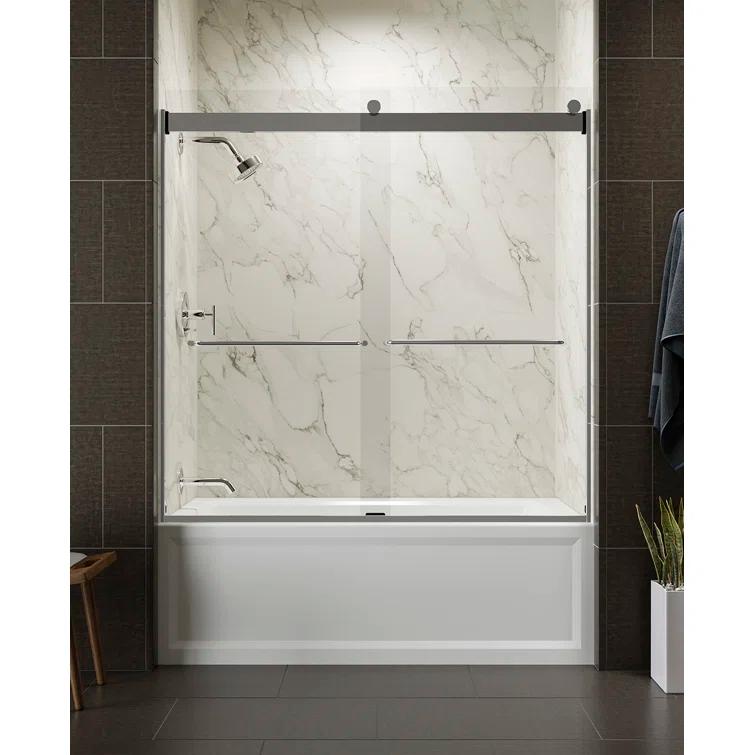 Levity 59.63" x 59.75" Bypass Bath Door with CleanCoat® Technology