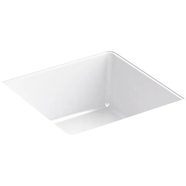 Verticyl Vitreous China Square Undermount Bathroom Sink with Overflow