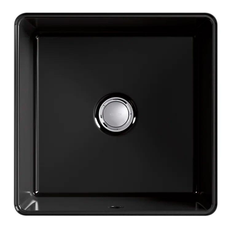 Verticyl Vitreous China Square Undermount Bathroom Sink with Overflow