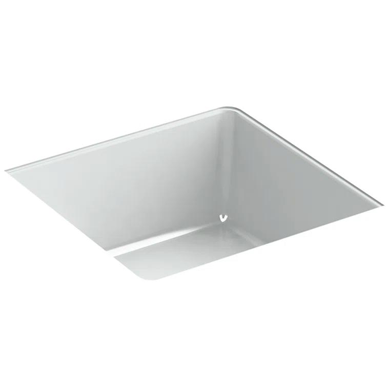 Verticyl Vitreous China Square Undermount Bathroom Sink with Overflow