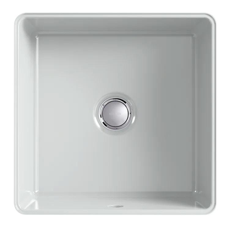 Verticyl Vitreous China Square Undermount Bathroom Sink with Overflow