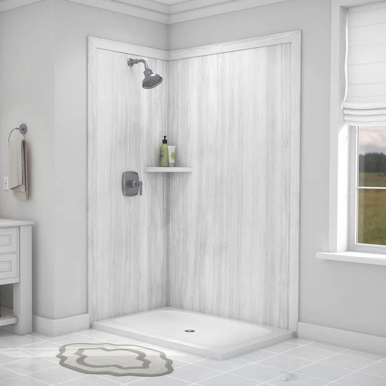 FlexStone Elegance 2-Panel 48"W x 36"D x 80"H Corner Shower Surround