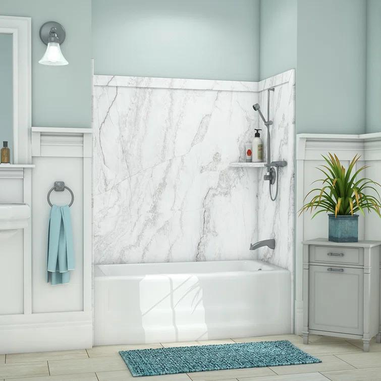 FlexStone Elite 60"W x 32"D x 60"H Alcove Bathtub Surround