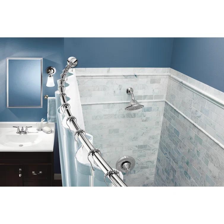 Moen 5-Foot Adjustable Tension Single Curved Shower Curtain Rod
