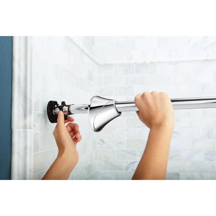 Moen 5-Foot Adjustable Tension Single Curved Shower Curtain Rod