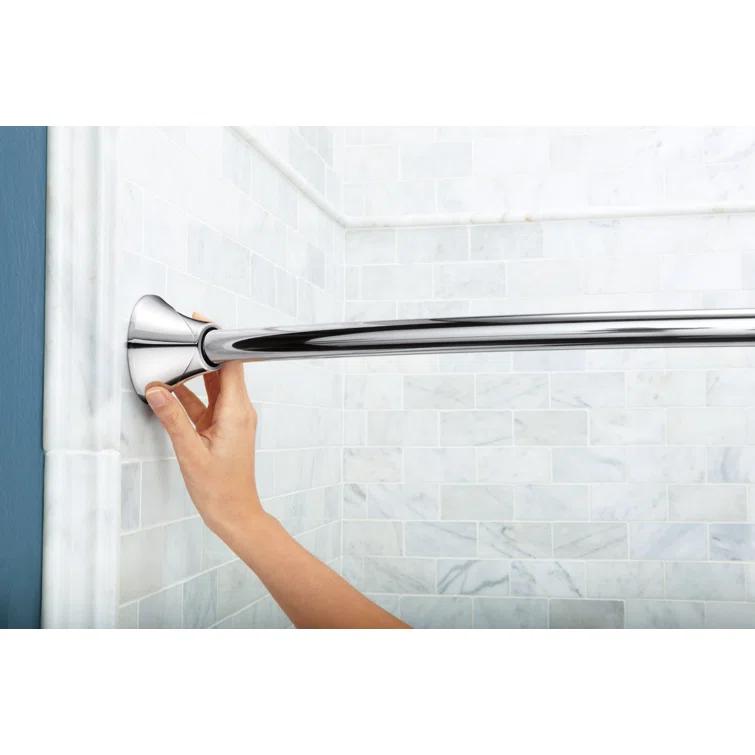 Moen 5-Foot Adjustable Tension Single Curved Shower Curtain Rod
