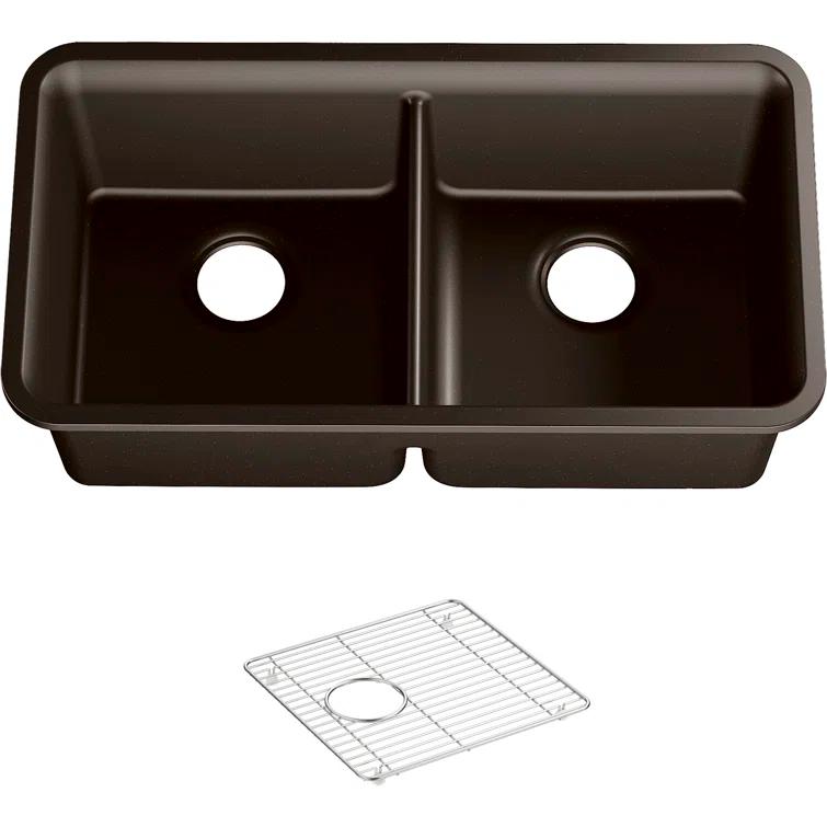 Cairn® 34" L x 18" W Under-Mount Double-Equal Kitchen Sink