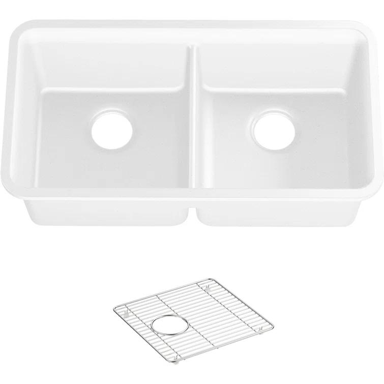 Cairn® 34" L x 18" W Under-Mount Double-Equal Kitchen Sink
