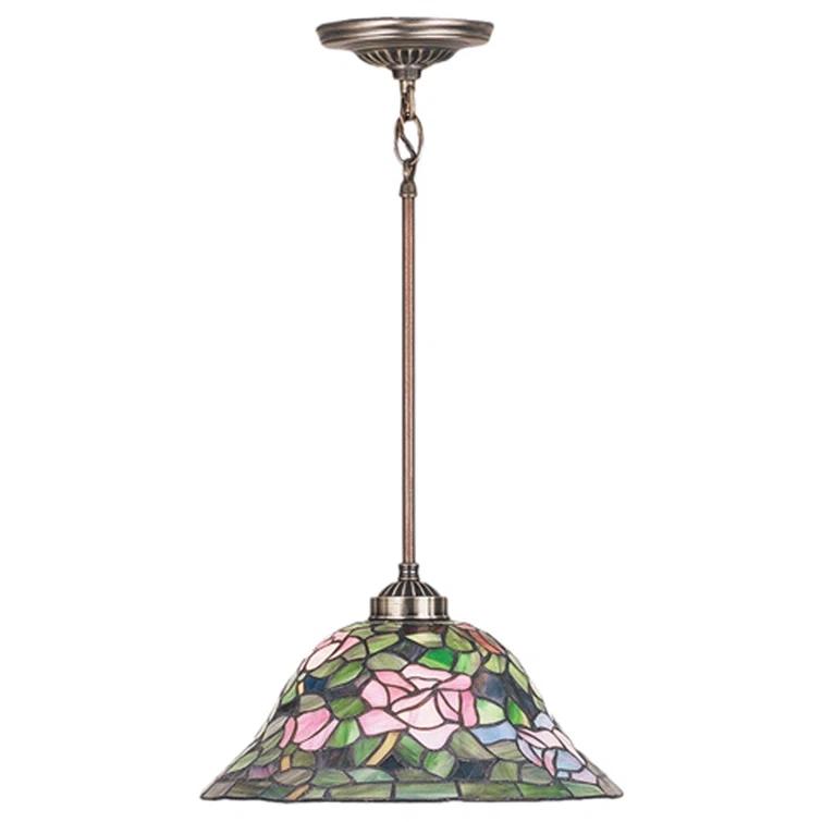 12"W Tiffany Rosebush Pendant.602