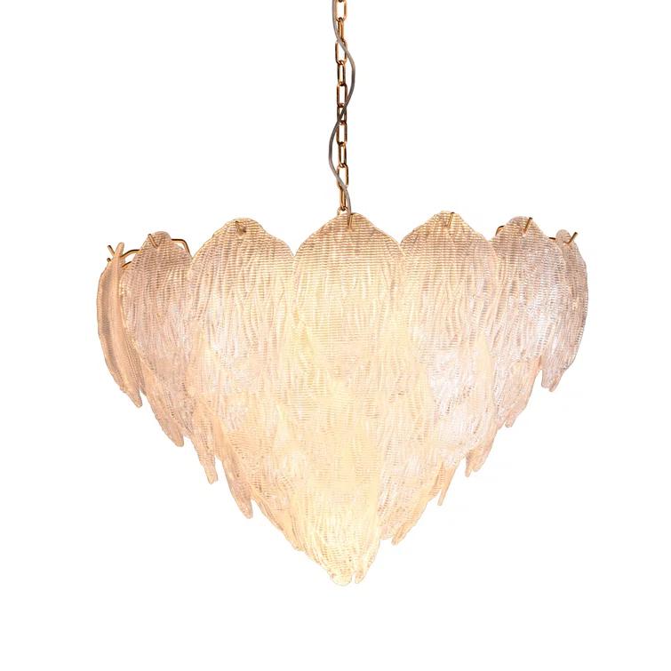 Lucas McKearn Acanthus 10-light Textured Glass Chandelier in Aged Brass