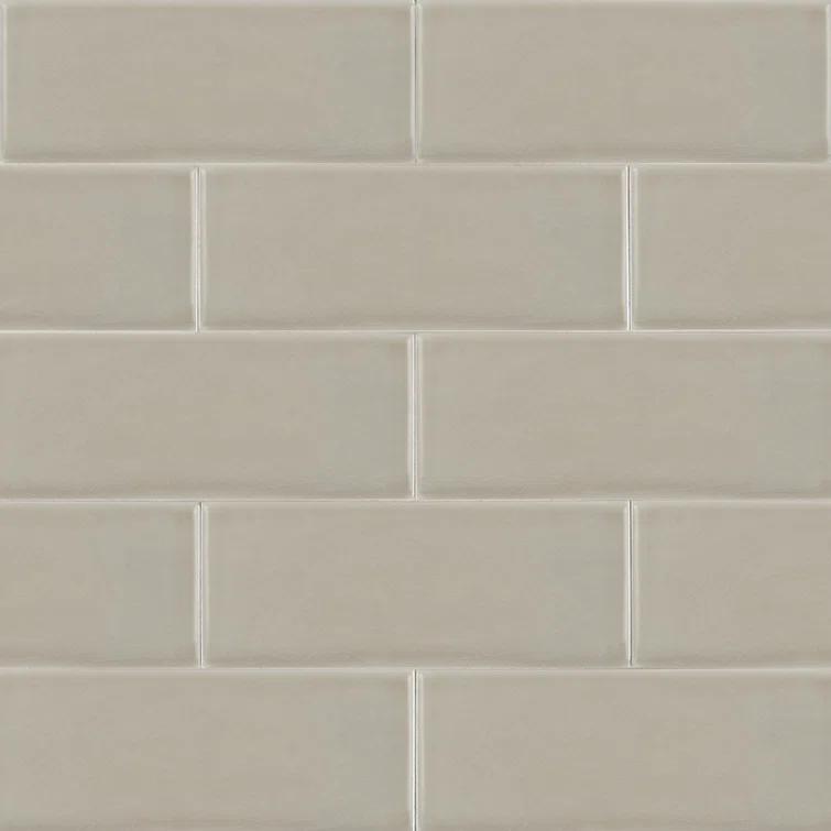 Glazed Handcrafted 4" x 12" Glossy Ceramic Subway Tile
