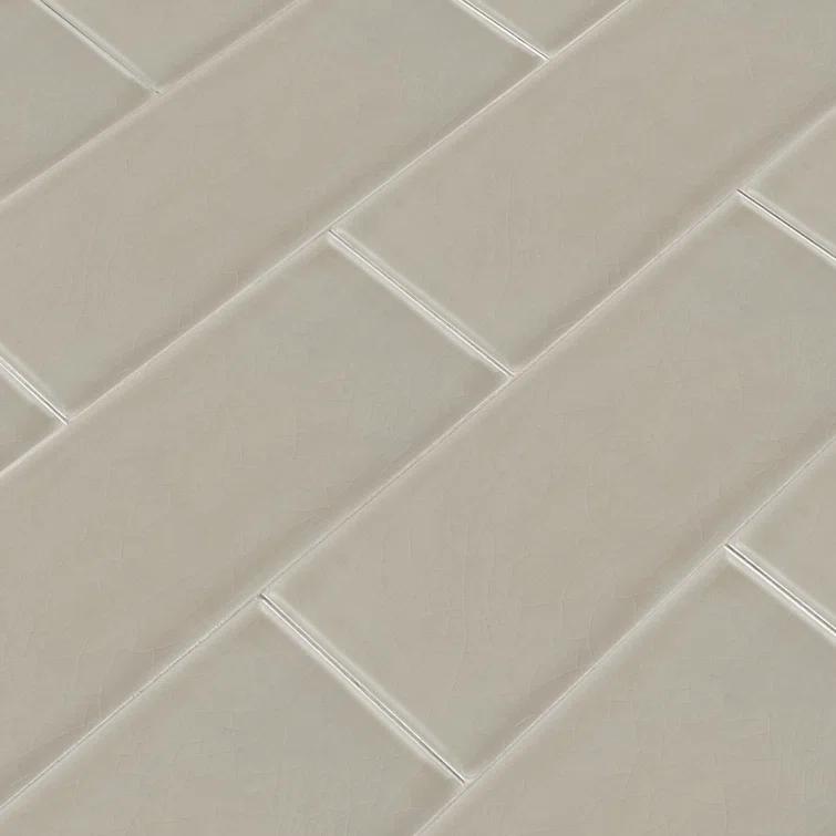 Glazed Handcrafted 4" x 12" Glossy Ceramic Subway Tile