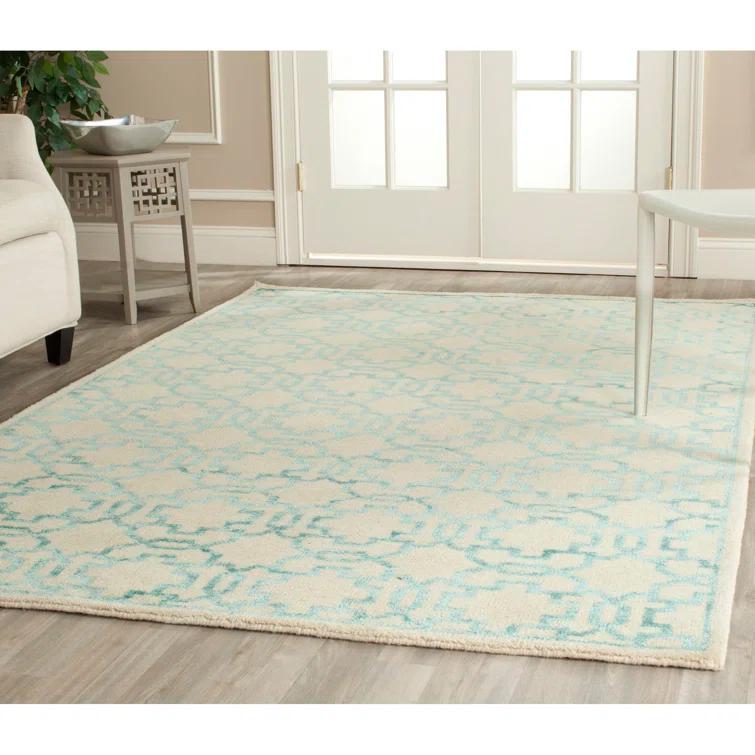 Mosaic Hand Knotted Wool And Viscose Geometric Rug