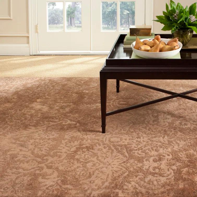 Martha Stewart Hand Tufted Viscos/Wool Damask Rug in Mahogany