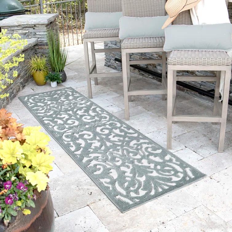 My Texas House Ladybird Harbor Blue High Low Indoor Outdoor Area Rug