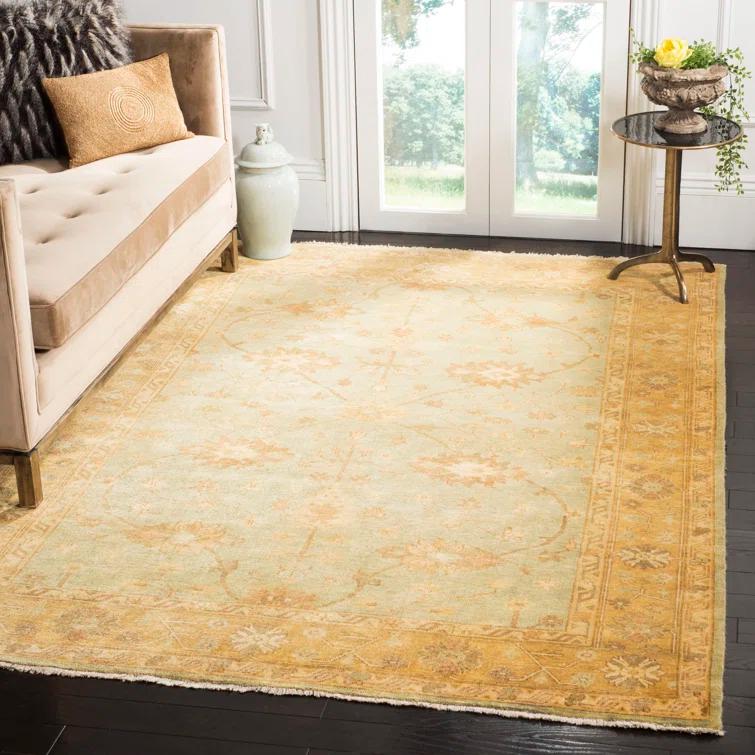 Oushak Hand Knotted Wool Floral Rug
