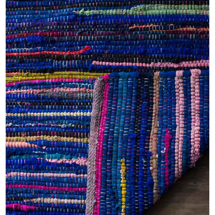 Fales Rag Rug Hand Woven Cotton Striped Rug