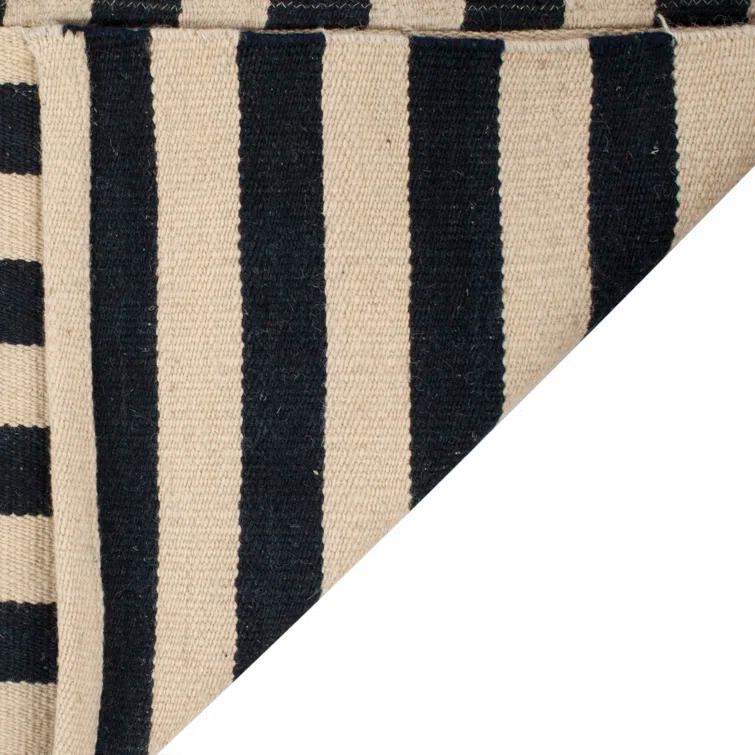 Cinder Stripe Handwoven Wool Rectangular 6' x 9' Rug