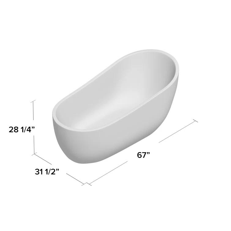 Cora 67" x 32" Freestanding Acrylic Bathtub