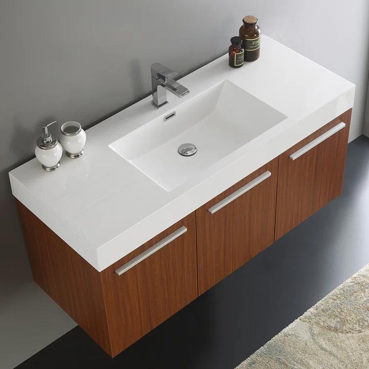 Vista 47" Wall-Mounted Single Sink Bathroom Vanity Set