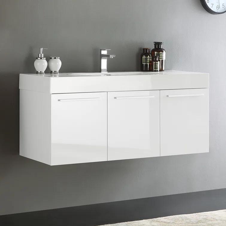 Vista 47" Wall-Mounted Single Sink Bathroom Vanity Set