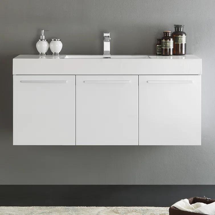 Vista 47" Wall-Mounted Single Sink Bathroom Vanity Set