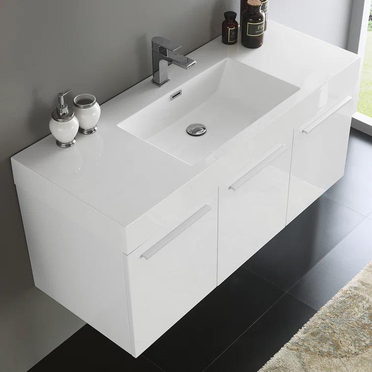 Vista 47" Wall-Mounted Single Sink Bathroom Vanity Set