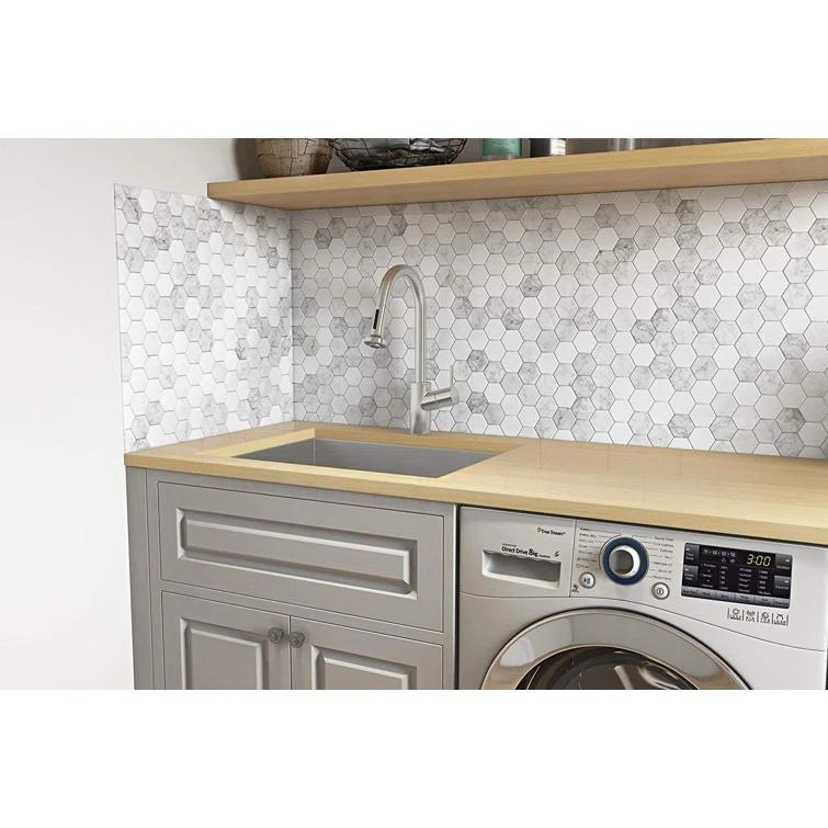 Ruvati 21" x 18" x 12" Deep Laundry Utility Sink Undermount 16 Gauge Stainless Steel