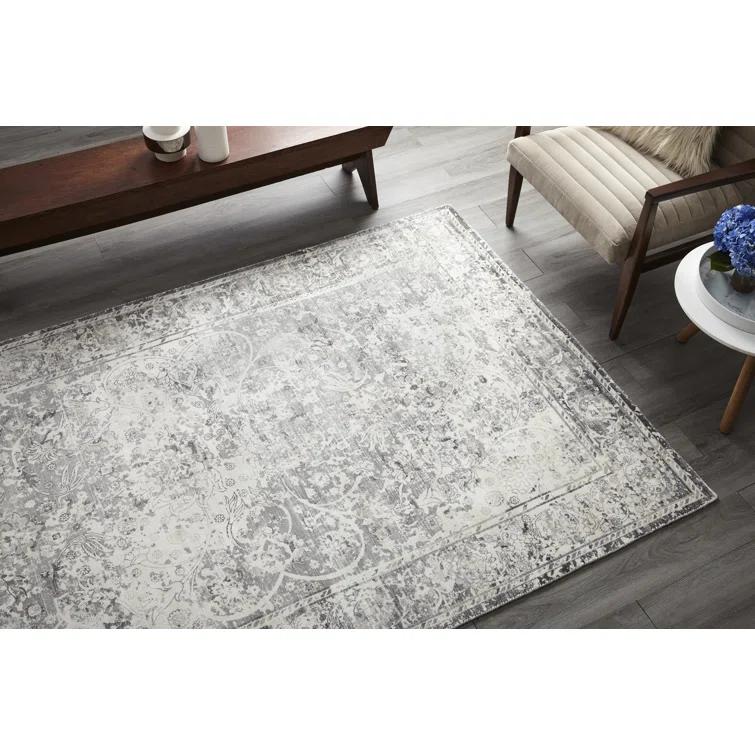 Elegant Bone Viscose 9' x 12' Hand-Knotted Transitional Area Rug