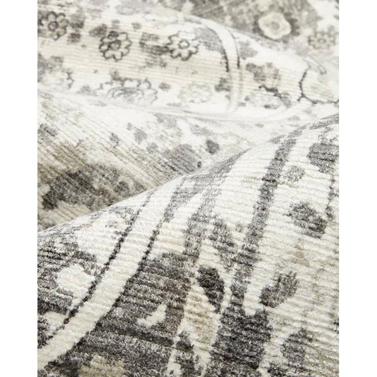 Elegant Bone Viscose 9' x 12' Hand-Knotted Transitional Area Rug