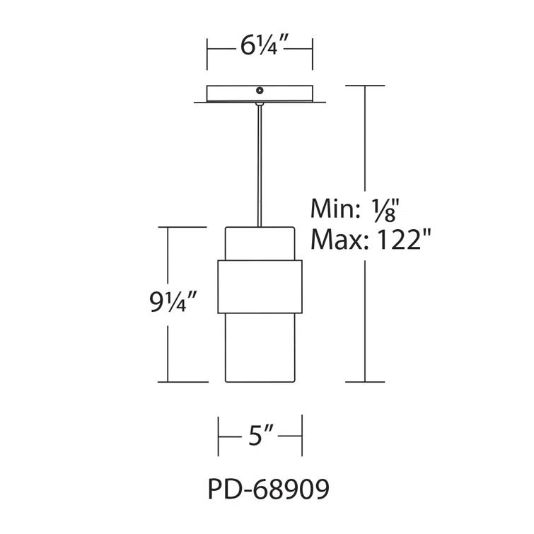 Banded 1 - Light LED Cylinder Pendant