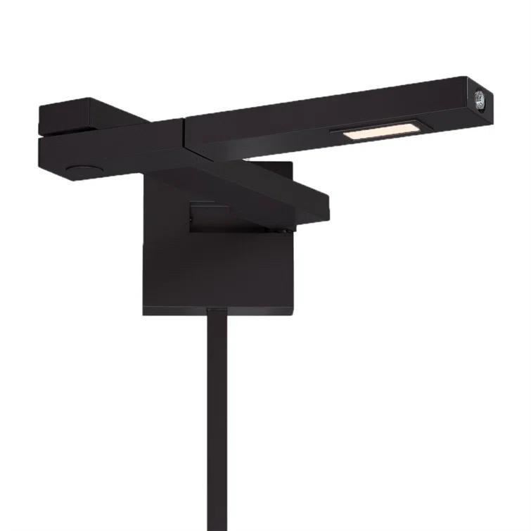 Black LED Outdoor Swing Arm Wall Light with Dimmable Feature