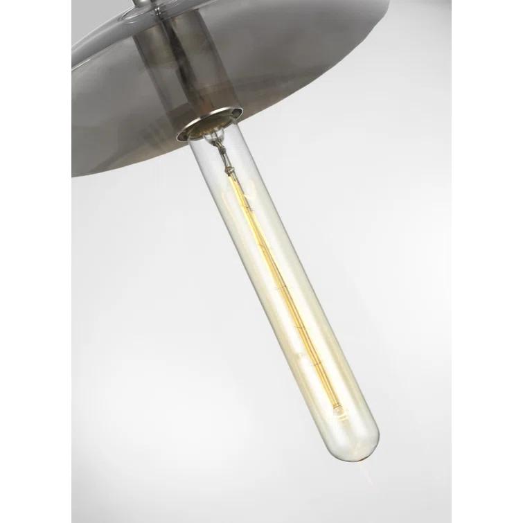 Polished Nickel 16" Globe Pendant Light with Clear Glass Shade